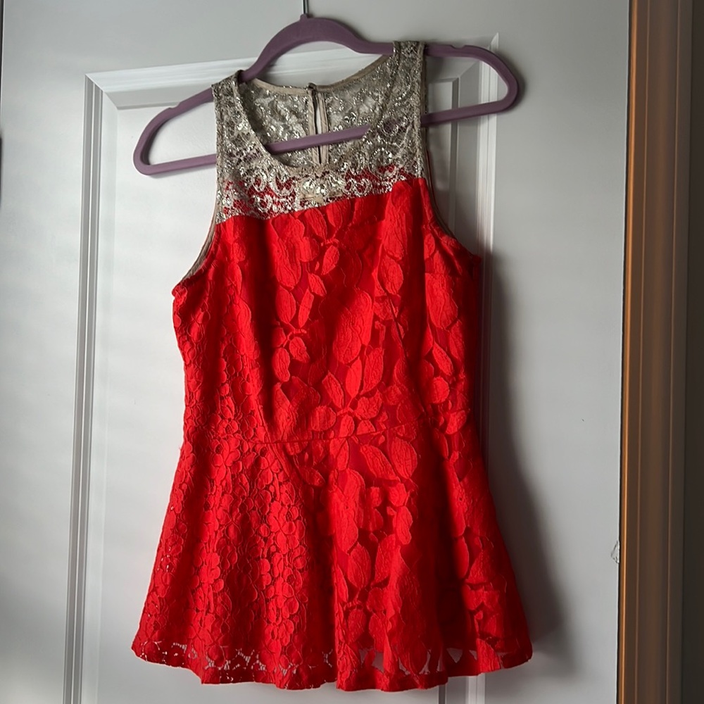 Racerback formal peplum top